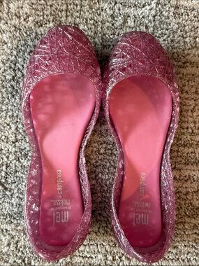 Mel by Melissa Sparkle Pink Jelly Ballet Flats